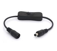 Cavo di prolunga di alimentazione DC con interruttore, interruttore DC Cavo on/off in linea maschio a femmina per telecamere a circuito chiuso, striscia LED e altri connettori di alimentazione DC