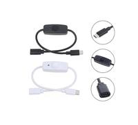 Cavo di prolunga di ricarica USB tipo C con interruttore ON/OFF e pulsante di accensione da 30 cm, tipo