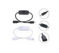 Cavo di prolunga di ricarica USB Type-C con interruttore ON/OFF e pulsante di accensione da 30 cm, universale.