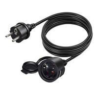 Cavo di prolunga esterno 3 m, cavo di alimentazione esterno con tappo di protezione H07RN-F 3 x 2 5 prolunga in gomma, prolunga 16 A/250 V, cavo corto 2 AC per presa IP44, cavo di alimentazione