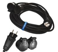 Cavo di prolunga H05RR-F 3G1,5 con distributore a 2 vie 1-50 m