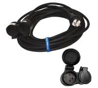 Cavo di prolunga H05RR-F 3G2,5 mm² con distributore a 2 vie 1-50 m