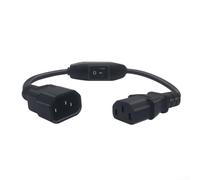 Cavo di prolunga IEC320 da C14 a C13, 30 cm, con interruttore on/off, 10 A, 250 V, cavo di alimentazione per la gestione professionale dell'alimentazione in vari dispositivi elettronici