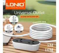 Cavo di prolunga LDNIO Multi Tap 10M 5M Presa multipla UK US Spina UE Presa universale Estensione elettrica Adattatore cavo di alimentazione europeo