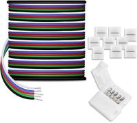 Cavo Di Prolunga LED RGBW Da 30M 22 Gauge 5 Pin Da 12 V DC 5X0,32Mm² 5 Colori 22