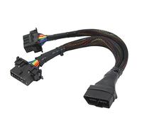 Cavo di prolunga OBD2 1 su 2, adattatore diagnostico splitter OBD2 con connettore maschio a 16 pin e due connettori femmina, prolunga OBDII in ABS e metallo da 30 cm per strumenti