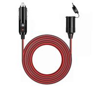 Cavo di prolunga per accendisigari da auto, fusibile 20 A, 4 m, 16 AWG, adattatore da spina maschio a femmina, con indicatore LED e copertura impermeabile, cavo di prolunga per presa accendisigari da
