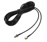 Cavo di prolunga per antenna Wi-Fi da 5 m con connettore RP-SMA maschio-femmina, colore nero.