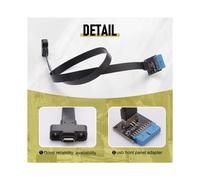 Cavo di Prolunga per Collettore del Pannello Anteriore USB 3.1 Tipo C da 50 Cm, Cavo da USB 3.1 Tipo e un USB 3.1 Tipo C, Cavo Gen 2 10 Gbps