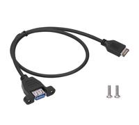 Cavo di prolunga per connettore frontale USB 3.1 USB 3.0 Tipo A femmina per montaggio a pannello, 50 cm, trasmissione ad alta velocità, compatibile
