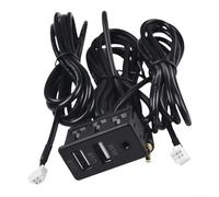 Cavo di prolunga per interfaccia pannello porta USB AUX per auto, 145 cm, adattatore per presa USB e AUX, montaggio a filo, in ABS nero, per kit di connettori di ingresso automobilistici