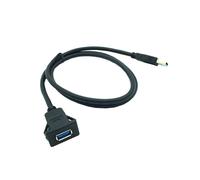 Cavo di prolunga per pannello cruscotto, cavo AUX per auto USB 3.0 impermeabile con montaggio a filo e fermo, connettori placcati in oro e triplo