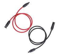 Cavo di Prolunga per Pannello Solare di Alta qualità 6mm² 10AWG Connettore Maschio Ad Impermeabile 2 Pezzi Nominale 1000 V CC Rosso (1 m/3,3 Piedi)