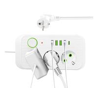 Cavo di prolunga per presa a banda piatta | prolunga a piatta ad angolo di 45°, presa di estensione di protezione di sicurezza, a banda, 8 in 1, per tavolo da