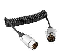 Cavo di prolunga per rimorchio a 7 poli 12V 2,5 m, cavo a spirale precablato a 7 poli, cavo per rimorchio con 2 connettori per rimorchio per Van Caravan