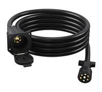 Cavo di prolunga per rimorchio a 7 vie, 4,5 m, connettore cablaggio in linea a 7 pin, spina e copertura antipolvere, resistente e impermeabile per camper, camion, camper, gancio a collo di cigno per