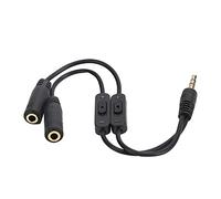 Cavo di Prolunga per Splitter Stereo da 3,5 Mm con Sdoppiatore per Cuffie, Cavo Convertitore per Cuffie Doppio Adattatore Jack per Cuffie Doppio Maschio a Femmina con Interruttore
