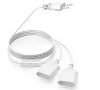 Cavo di prolunga piatto, cavo di alimentazione 8 m, spina di alimentazione 2 in 1 di tipo C, piatto, spina europea su doppia presa di tipo C, 0,75 mm², cavo di alimentazione 2,5 A/250 V per lampade