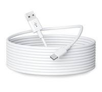 Cavo di prolunga piatto USB C da 3 m per telecamere di sicurezza domestica o dispositivi con porta USB C, da USB A a USB C, cavo di ricarica e sincronizzazione dati durevole (piatto, bianco)