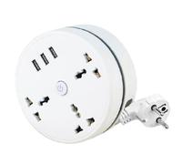 Cavo di prolunga portatile, presa universale da viaggio, lunghezza 1,80 m | Adattatore presa Compatto, leggero, portatile per casa, ufficio, hotel, dormitorio, crociera,