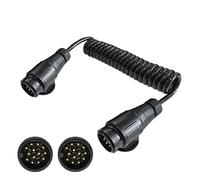 Cavo di prolunga riccio per rimorchio da 3 m, 13 pin, maschio-maschio, adattatore per luci di traino, spina, connettore per cavo di alimentazione luci per roulotte