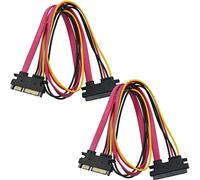 Cavo di prolunga SATA a 22 pin MEETOOT 2 set da 50 cm SATA 22 pin (7+15) maschio a femmina dati e alimentazione Combo cavo di prolunga per dischi rigidi Serial ATA e unità CD ROM SATA estensione di alimentazione dati