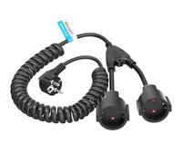 Cavo di prolunga Schuko, cavo di prolunga esterno con contatto di protezione, 1-2 contatti di protezione, estensibile, cavo di prolunga con 2 prese (3 m)