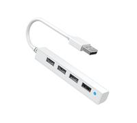Cavo di Prolunga Splitter USB 2.0 A 4 Porte, Hub USB, Adattatore Docking Station USB 2.0 per Mouse, Tastiera, PC, Laptop, Bianca