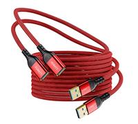 Cavo di prolunga USB (1M-2pack), cavo di prolunga USB 3.0 da maschio a femmina ad alta velocità di trasferimento dati compatibile con webcam, flash drive, tastiera USB, gamepad, stampante, rosso