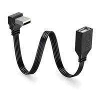 Cavo di prolunga USB 2.0, 50 cm, da USB-A maschio a USB-A femmina, cavo piatto corto con trasferimento dati da 480 Mbps, per laptop, stampante, hub USB, webcam (angolato verso l'alto)