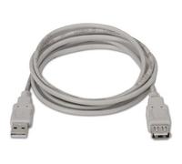 AISENS A101 - 0013 - Cavo di prolunga USB 2.0 (1,8 m, per prolungare Cavi, Adatto per Giochi da Console, Fotocamere digitali, Webcam, stampanti e Mouse), Colore Beige
