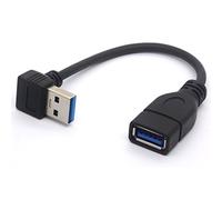 Cavo di prolunga USB 3.0 corto, angolo di 90 gradi sinistro, cavo da USB tipo A maschio a femmina, cavo di estensione della velocità da 5 Gbps, 15 cm