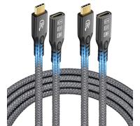 Cavo di prolunga USB C 3.2, 2 pezzi, 20 Gbps USBC 3.2 Gen2 Type-c maschio a femmina Extender Cable Ultra HD 4 K@60 Hz 240 W Charging Data Transfer Compatible with External SSD (2, 2 pezzi Extension 20