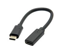 Cavo di prolunga USB-C, da 20 cm, da maschio a femmina USB 3.1 per Nintendo Switch, MacBook e altri, di colore nero 180 Degree