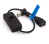 Cavo di prolunga USB con interruttore on/off, angolo di 90 gradi verso il basso da USB 2.0 maschio a femmina, supporto dati e alimentazione per PC, TV, auto, ventilatore USB (Down)