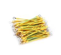 Cavo di rame a terra flessibile, BVR Terminali Filo di Messa a Terra Fotovoltaico in Rame 100 Pezzi 5/6/8mm 14/12/10AWG Giallo-Verde 100-300mm(Hole Size 8MM,120mm)