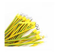 Cavo di rame a terra flessibile, Cavo di messa a terra for scheda fotovoltaica in rame doppio colore 10 pezzi BVR2.5/4/6 foro 5 mm 8 mm(30CM,Hole 8)