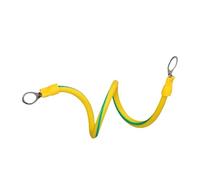Cavo di rame a terra flessibile, Terminali di terra for armadio fotovoltaico in rame BVR giallo-verde 10-14AWG 10-30 cm 100 pezzi cavo di terra(Hole Size 5MM,30CM)