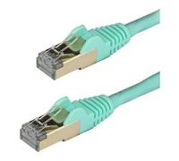 StarTech.com Cavo di Rete Ethernet Cat6a - Cavo Schermato STP da 50cm - Turchese