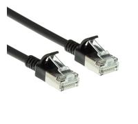 ACT Cavo di rete CAT6a, U/FTP LSZH Cavo LAN sottile 3,8 mm, flessibile Snagless CAT 6a con connettore RJ45, per uso in data center, 0,5 m, nero - DC7900, 0,50 m