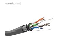 Goobay Cavo di rete Cat.5e 68709 SF/UTP (CCA) 100 m Grigio