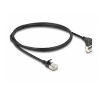 Cavo di rete Cat.6A RJ45 S/FTP Delock slim 1 m nero 90° LSZH