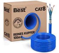 Cavo di rete CAT 8, 100 m, in rame puro, LAN, S/FTP, 40 Gbit | 100% puro rame, cavo di rete LAN, cavo di rete Ethernet, S/FTP, 40 Gbit, PoE++, LSZH, router, switch, pannello patch
