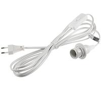 Cavo di rete con interruttore e supporto E14, bianco