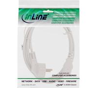 Cavo di rete - contatto di terra angolato alla spina dell'apparecchio freddo C13 - bianco - 1 m NEW