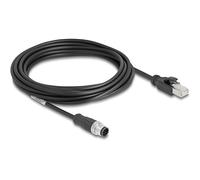 Delock Netzwerkkabel 8-polig M12 (M) zu RJ-45 (M) M12 Kabel A-kodiert 80811