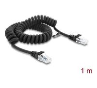 Cavo di Rete Delock RJ50 a Spirale 1 m Nero Cat.5e