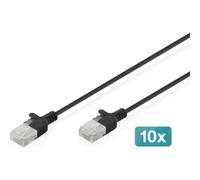 Cavo di Rete Digitus CAT6 U/UTP Slim 10x2m Nero