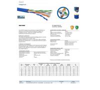 cavo di rete ethernet U/UTP cat6 rame puro 100% LSZH 24 AWG 100ohm non schermato