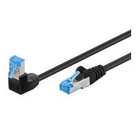 Goobay 51557 - Cavo patch CAT 6A, ad alta velocità, con connettori a 90 gradi, Ethernet, Playstation, Xbox, DSL, PimF, RJ45, colore: nero, 1 m